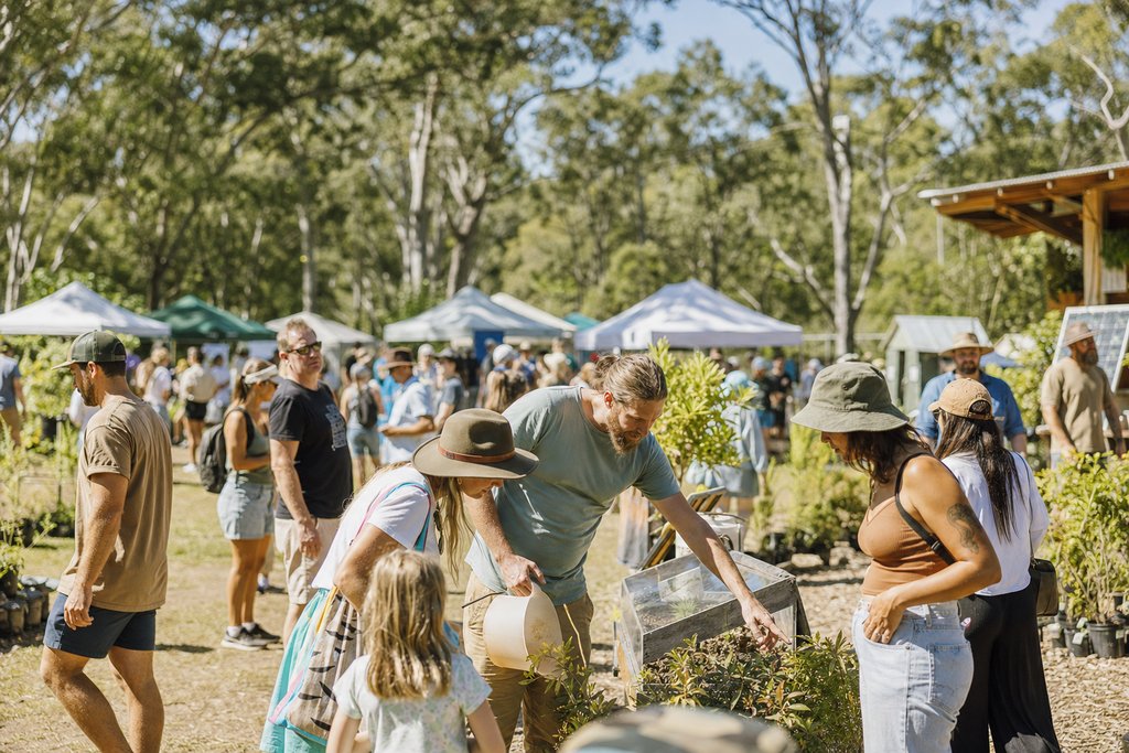 Visitors at a sustainable living festival in Australia